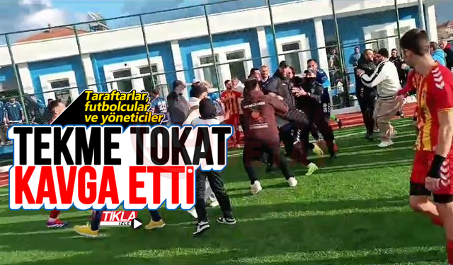 Taraftarlar, futbolcular ve yöneticiler tekme tokat kavga etti