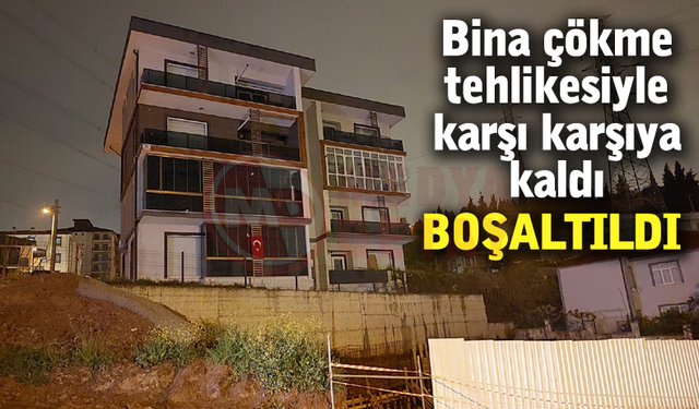 Bina çökme tehlikesiyle karşı karşıya kaldı
