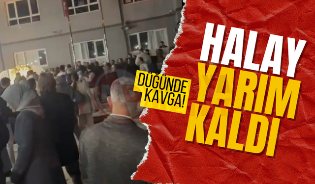 Düğünde gençlerin kavgası halayı böldü