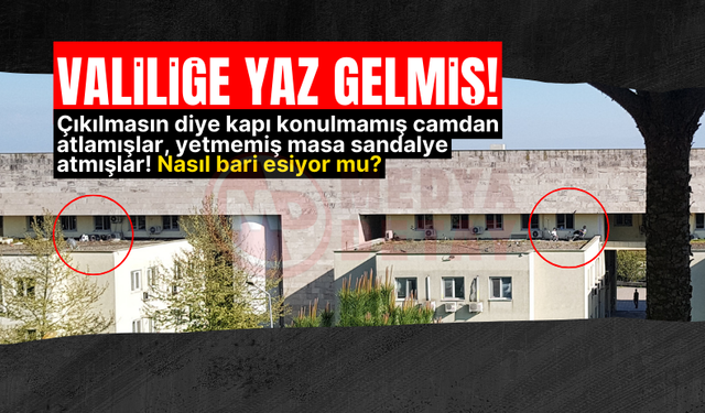Valilik personelinin çatıda çay kahve keyfi