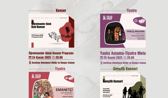 Serdivan’da kasım ayı kültür sanat takvimi dolu dolu