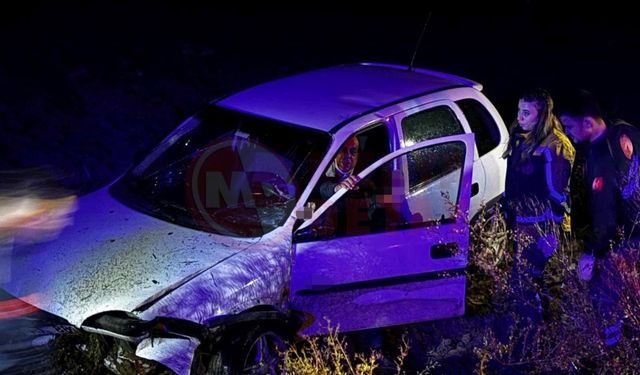 Otomobil tarlaya uçtu, ekipler yaralı için seferber oldu