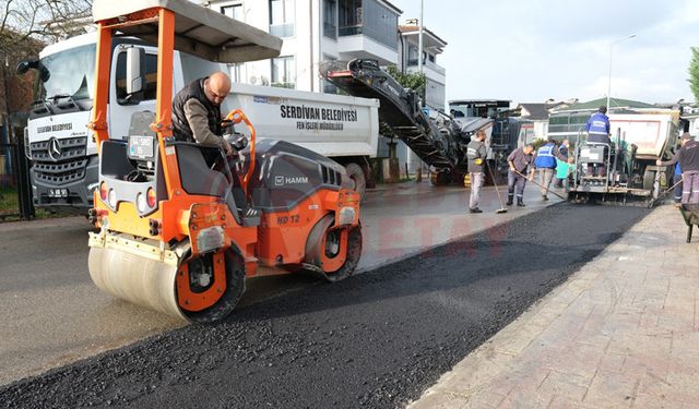 Süleyman Binek Caddesi’nde asfalt mesaisi