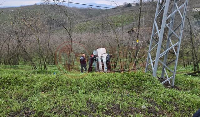 Kocaali'de otomobil takla attı!