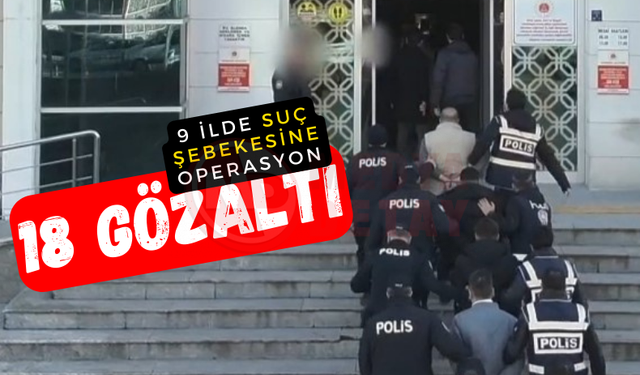 9 ilde suç şebekesine operasyon: 18 gözaltı!