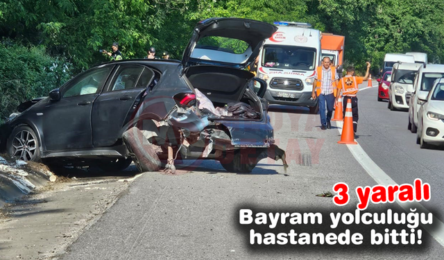 Bayram yolculuğu hastanede bitti!  3 yaralı