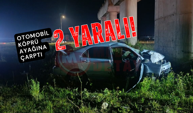 Otomobil köprü ayağına çarptı: 2 Yaralı