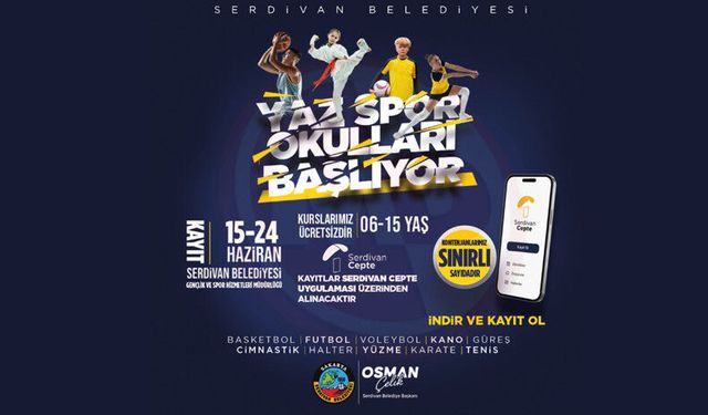 Serdivan’da Yaz Spor Okulları başlıyor