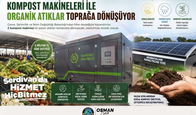 Serdivan'da pazar atıkları organik gübreye dönüşecek