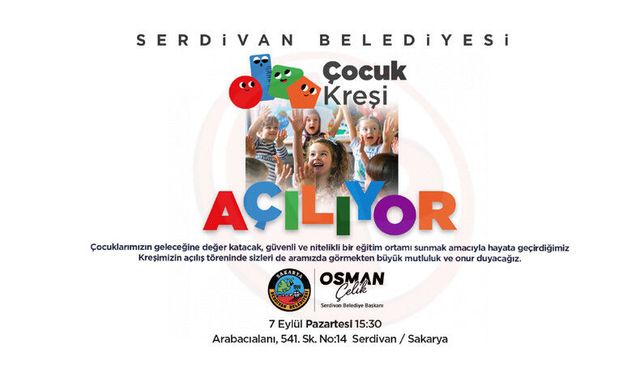 Serdivan Belediyesi 4-6 yaş kreş ve gündüz bakımevi açılıyor