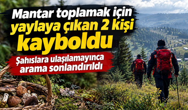Mantar toplamak için yaylaya çıkan 2 kişi kayboldu