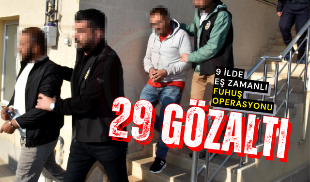 9 ilde eş zamanlı fuhuş operasyonu: 29 gözaltı