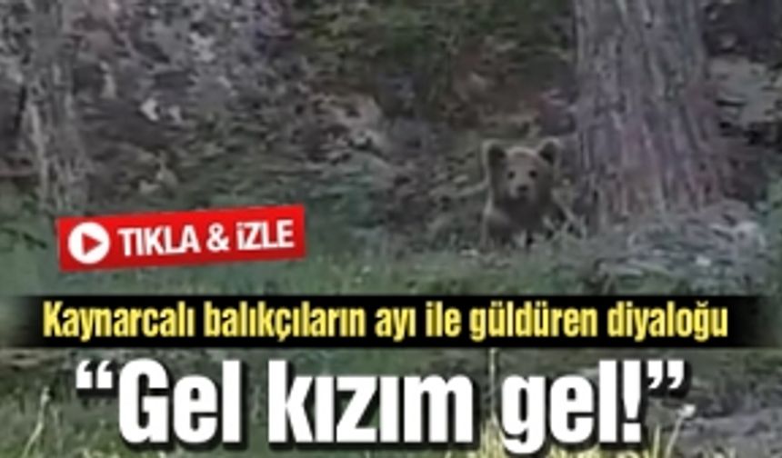 Balık tutarken ayı ile karşılaştılar