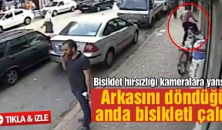 Bisiklet hırsızlığı kameralara yansıdı