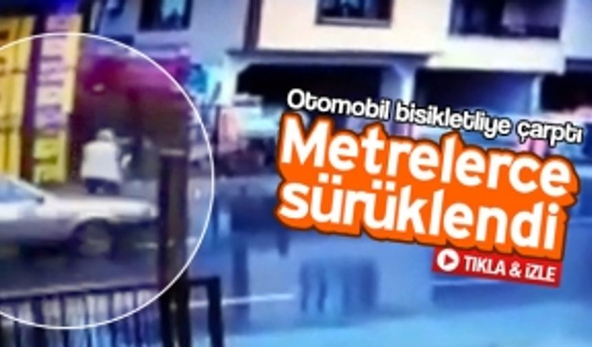 Otomobil sürücüsü bisikletliye çarptı