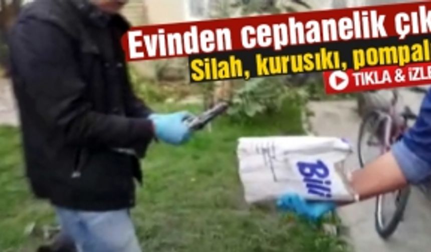 Evinden cephanelik çıktı