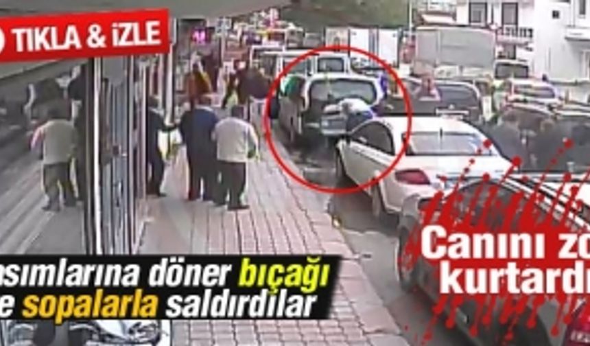 Hasımlarına döner bıçağı ve sopalarla saldırdılar