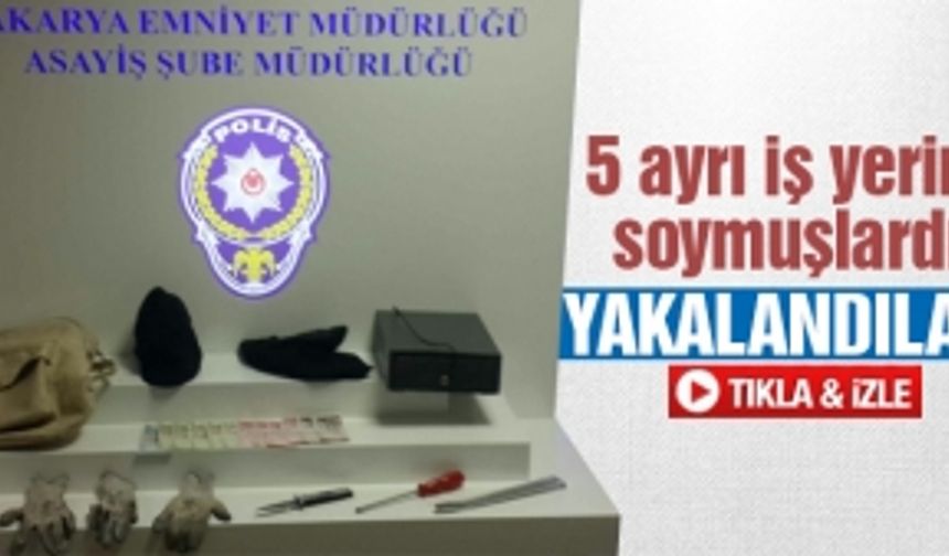 5 ayrı iş yerini soymuşlardı