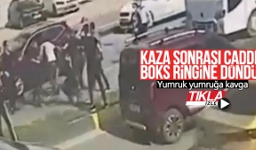 Kaza sonrası cadde boks ringine döndü