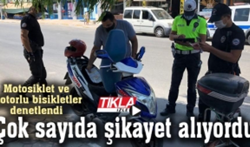 Motosiklet ve motorlu bisikletler denetlendi