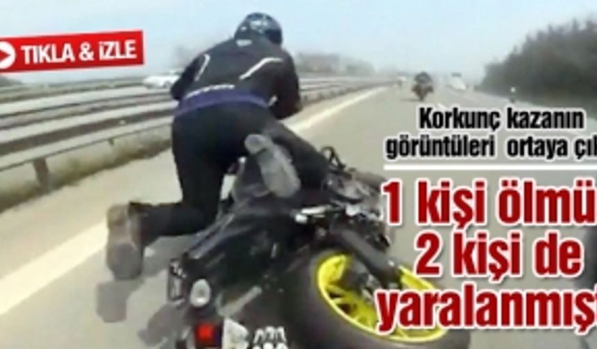 Motosikletli gençlerin TEM'de yaptığı kazanın görüntüleri ortaya çıktı