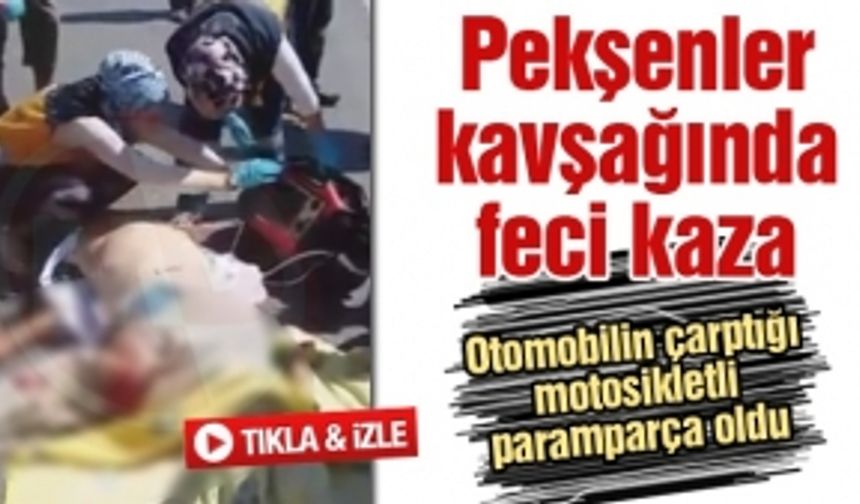 Pekşenler kavşağında feci kaza