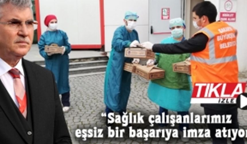 Büyükşehirden sağlıkçılara yemek ikramı