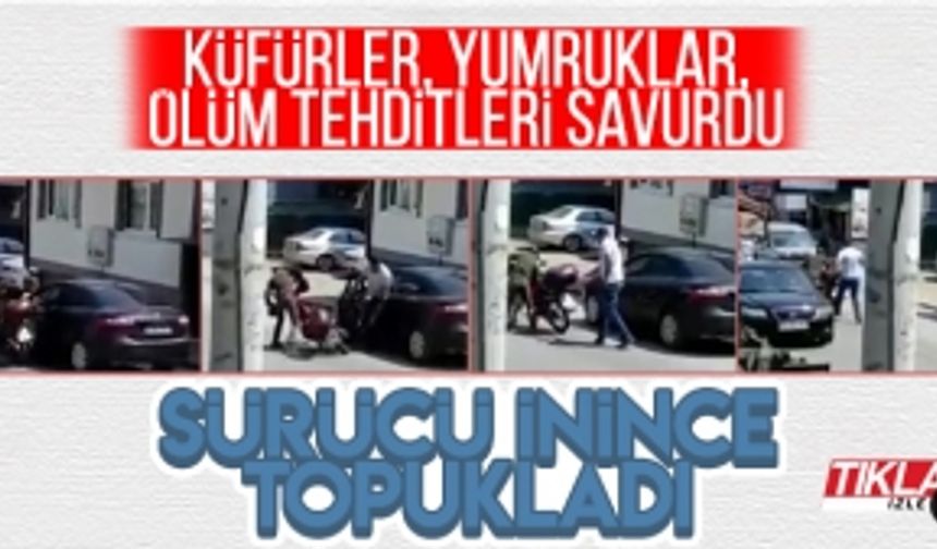 Ölüm tehditleri savurdu, sürücü inince kaçtı