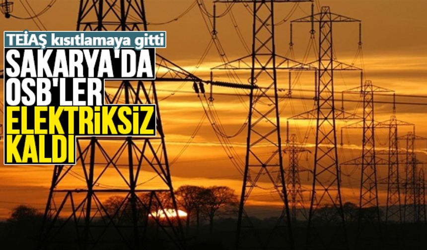 Sakarya'da OSB'ler elektriksiz kaldı