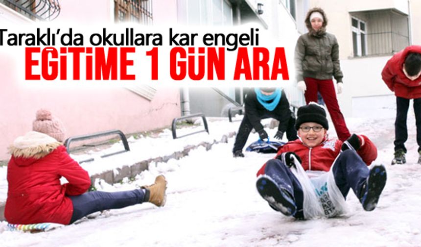 Taraklı’da okullara kar engeli: Eğitime 1 gün ara!