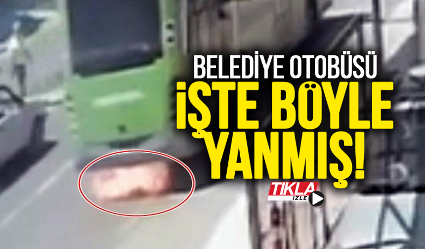 Belediye otobüsü işte böyle alev almış