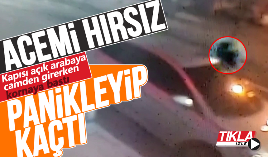 Otomobilden hırsızlık yaparken yanlışlıkla kornaya bastı!