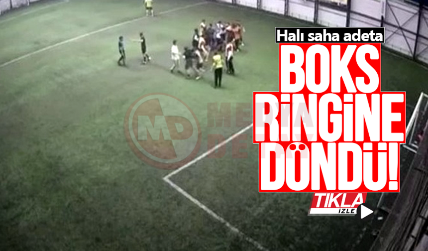 Halı saha adeta boks ringine döndü!