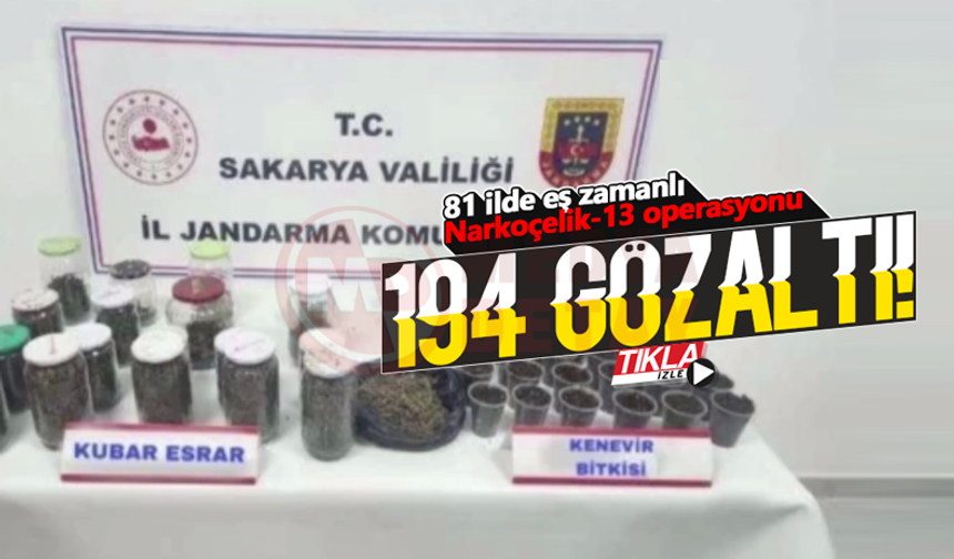 81 ilde eş zamanlı Narkoçelik-13 operasyonu: 194 gözaltı!