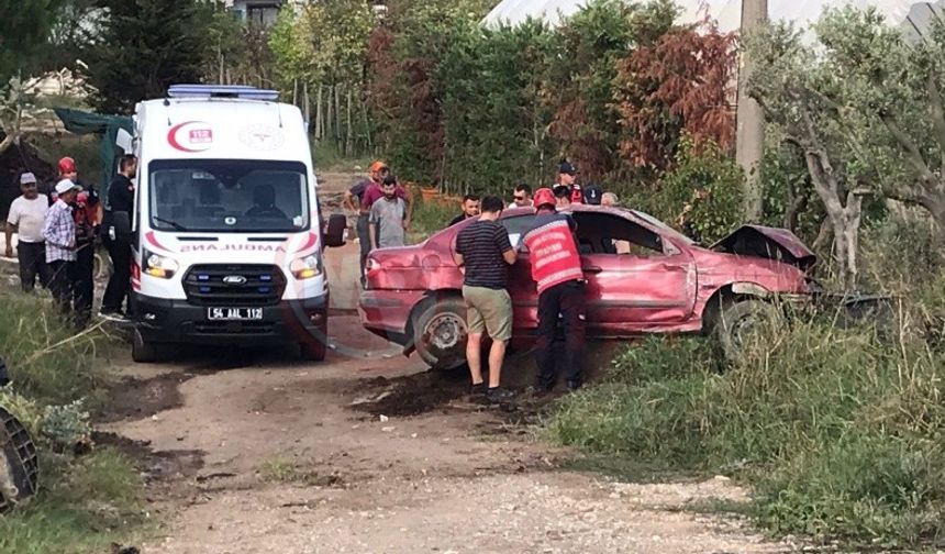 Yoldan çıkan araç fidanlığa uçtu: 1 yaralı