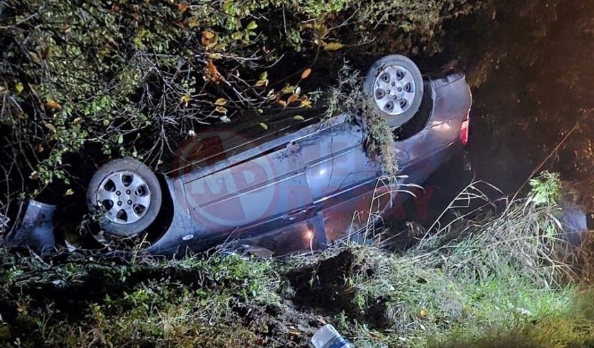 Otomobil takla attı: Sürücü hastaneye gitmeyi reddetti