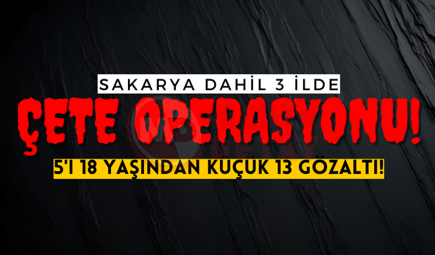 Sakarya'da çete operasyonu: 5'i 18 yaşından küçük!