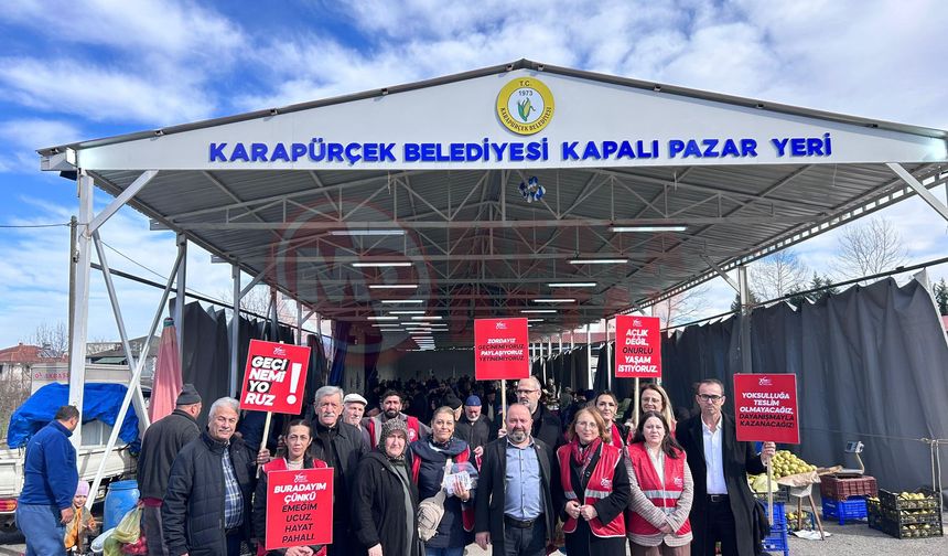 CHP İl Kadın Kolları Karapürçek Semt Pazarı’ndan seslendi!