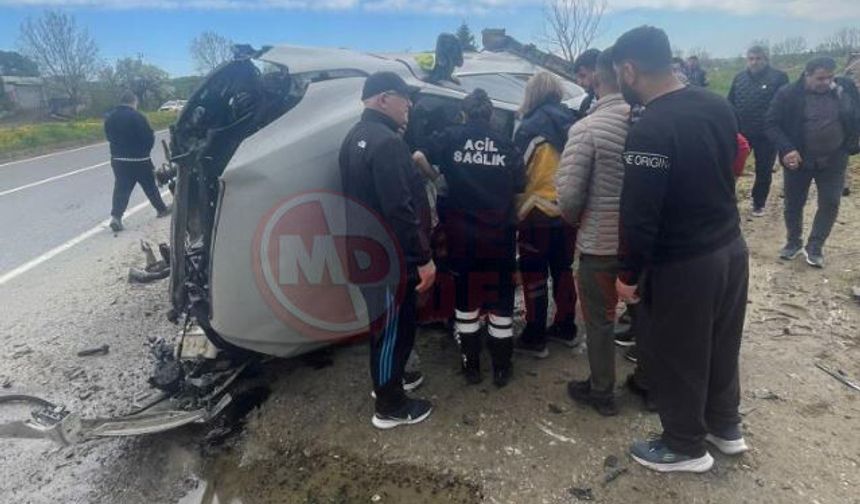 Yağmur suyu kanalına devrildi