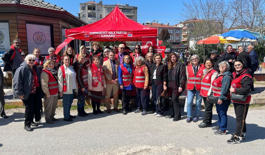 CHP’li kadınlar bu kez Karasu Halk Pazarı’nda!