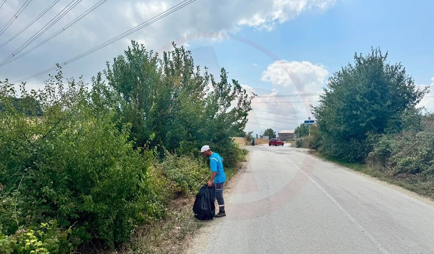 Serdivan’da yol kenarlarında  temizlik mesaisi!