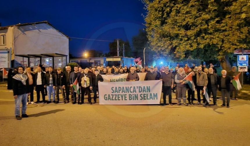 Sapanca'da Gazze'ye destek yürüyüşü