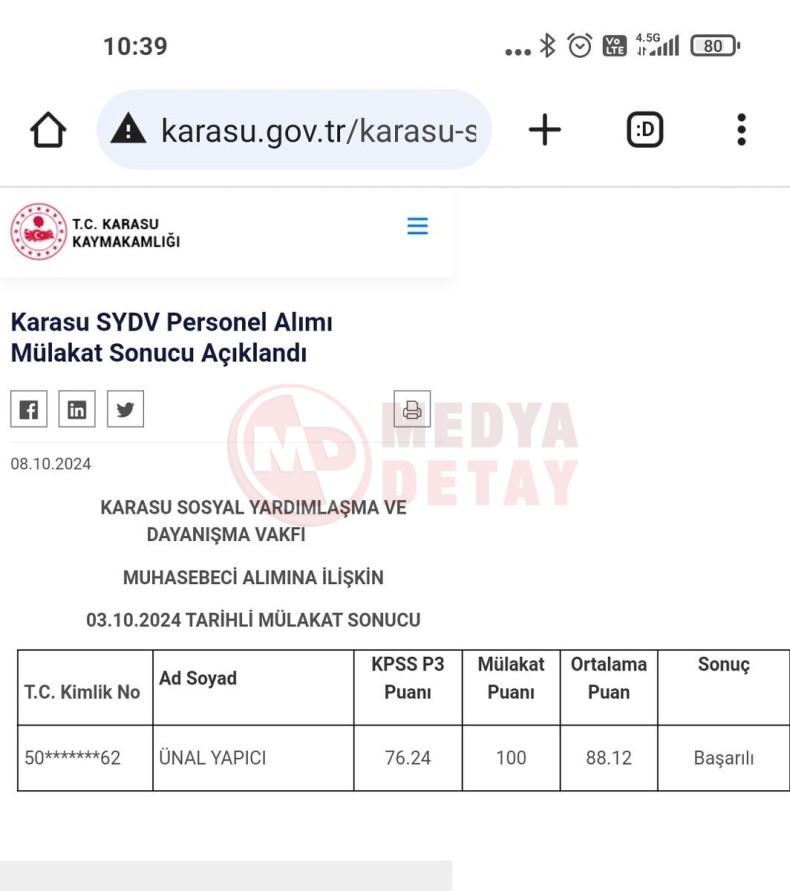 Karasu Kaymakamligi Kisiye Ozel Is Ilani (3)