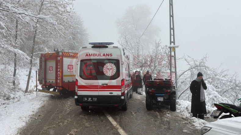 Otomobil Karli Yolda Sarampole Devrildi (1)