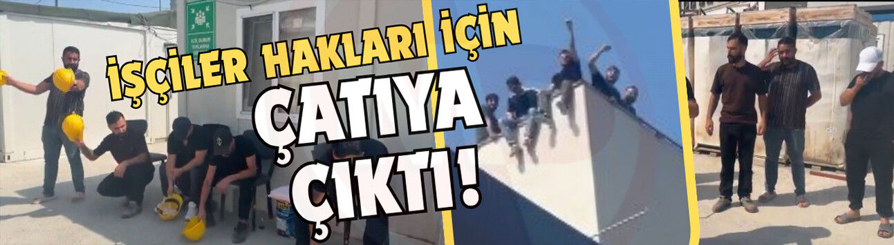 Emniyet Müdürlüğü şantiyesinde çatı eylemi!