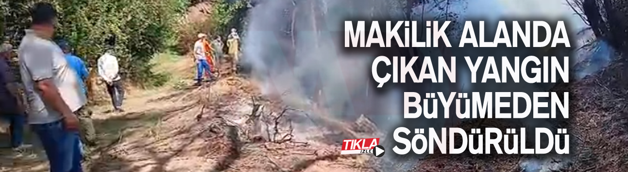 Makilik alanda çıkan yangın büyümeden söndürüldü