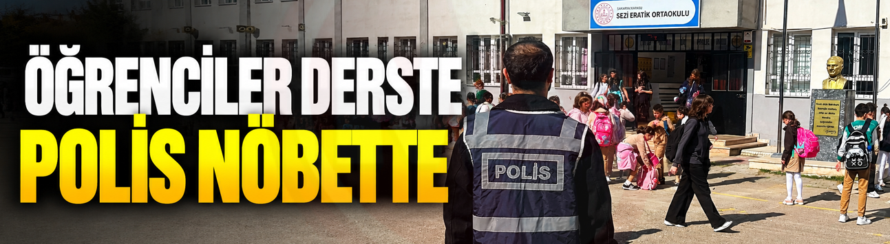 Öğrenciler derste polis nöbette
