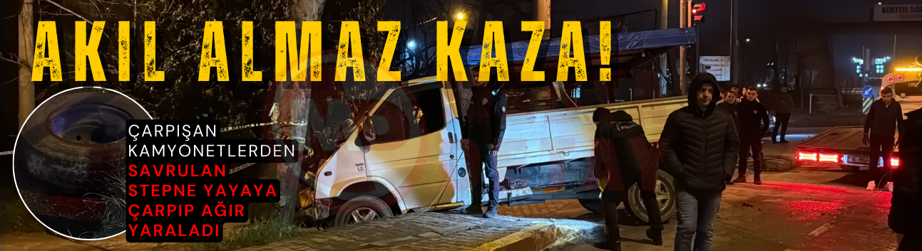 Kazada savrulan stepne yayayı ağır yaraladı