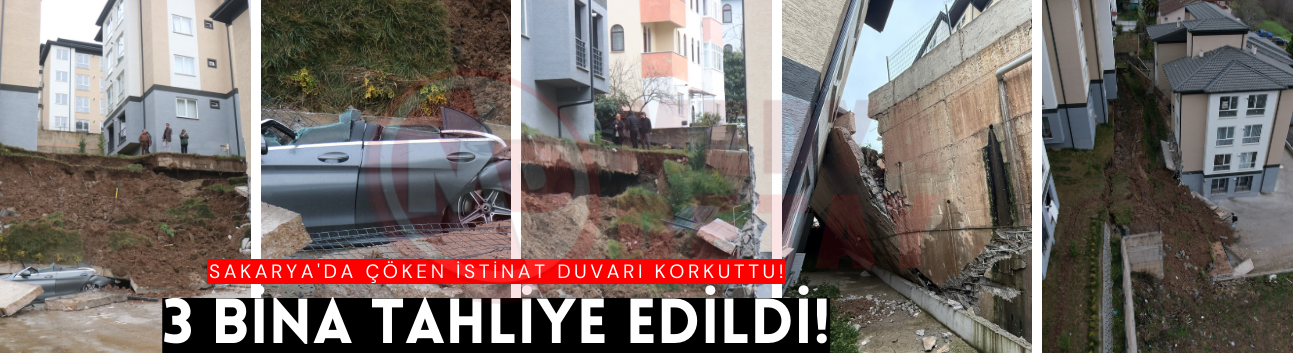 Sakarya'da çöken istinat duvarı korkuttu!