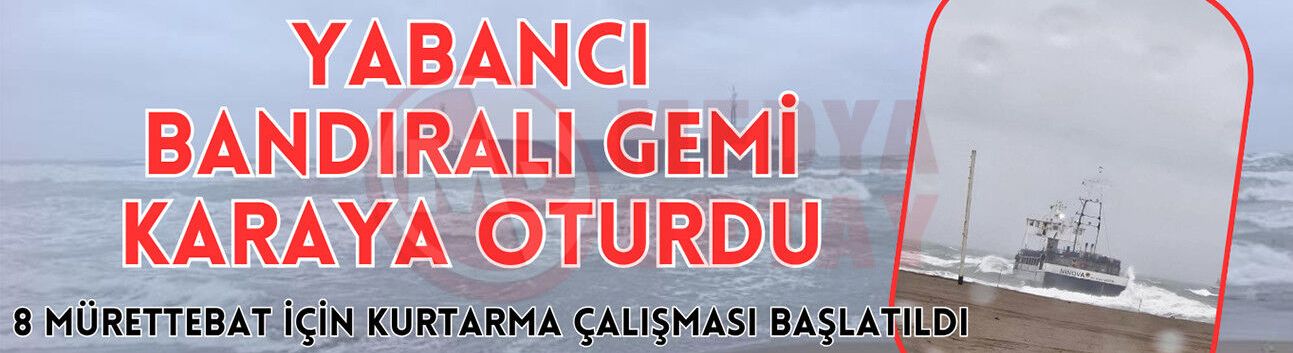 Yabancı bandıralı gemi karaya oturdu